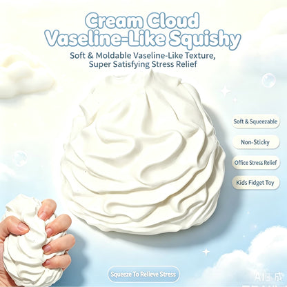 Cream Cloud Vaseline‑Like Squishy Toy, Moldable Non‑Sticky Fidget Stress Toy