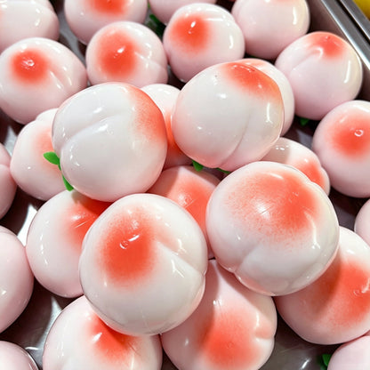 Crunchy Sound Peach Squish Ball, Blocks Filled Squeeze Fidget Toy for Stress Relief