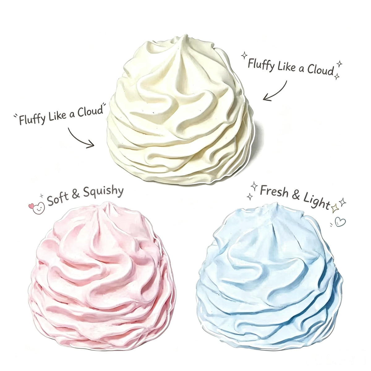 Cream Cloud Vaseline‑Like Squishy Toy, Moldable Non‑Sticky Fidget Stress Toy