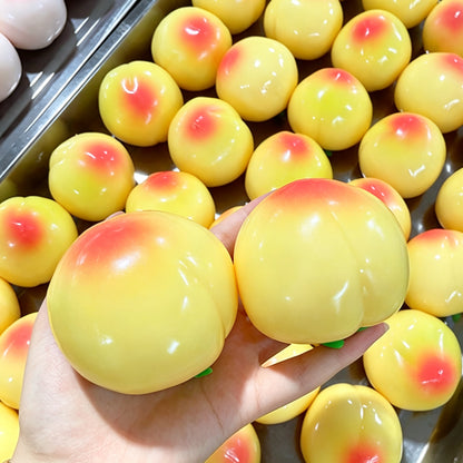 Crunchy Sound Peach Squish Ball, Blocks Filled Squeeze Fidget Toy for Stress Relief