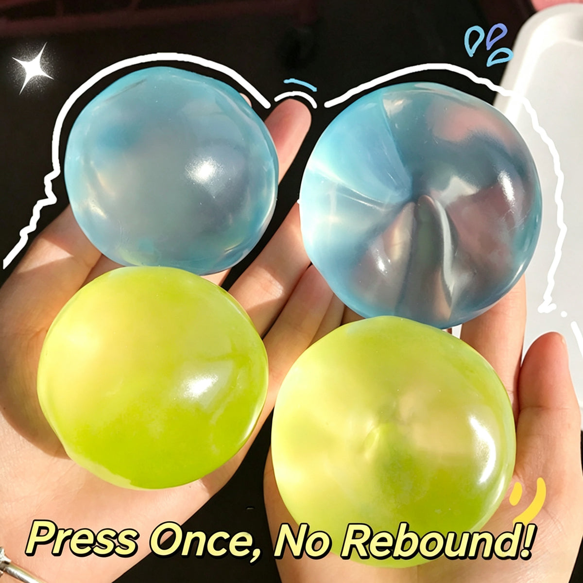 Vaseline Coconut Oil Squishy Ball Moldable Non Rebound TPR Stress Relief Fidget Toy