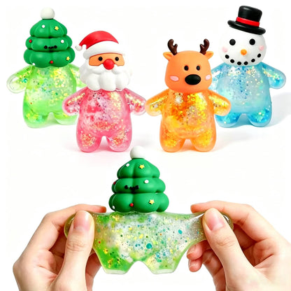Christmas Maltose Squishy Toy, Slow‑Rising Squeeze Fidget Toy, Holiday Stress Relief Sensory Toy for Kids Adults