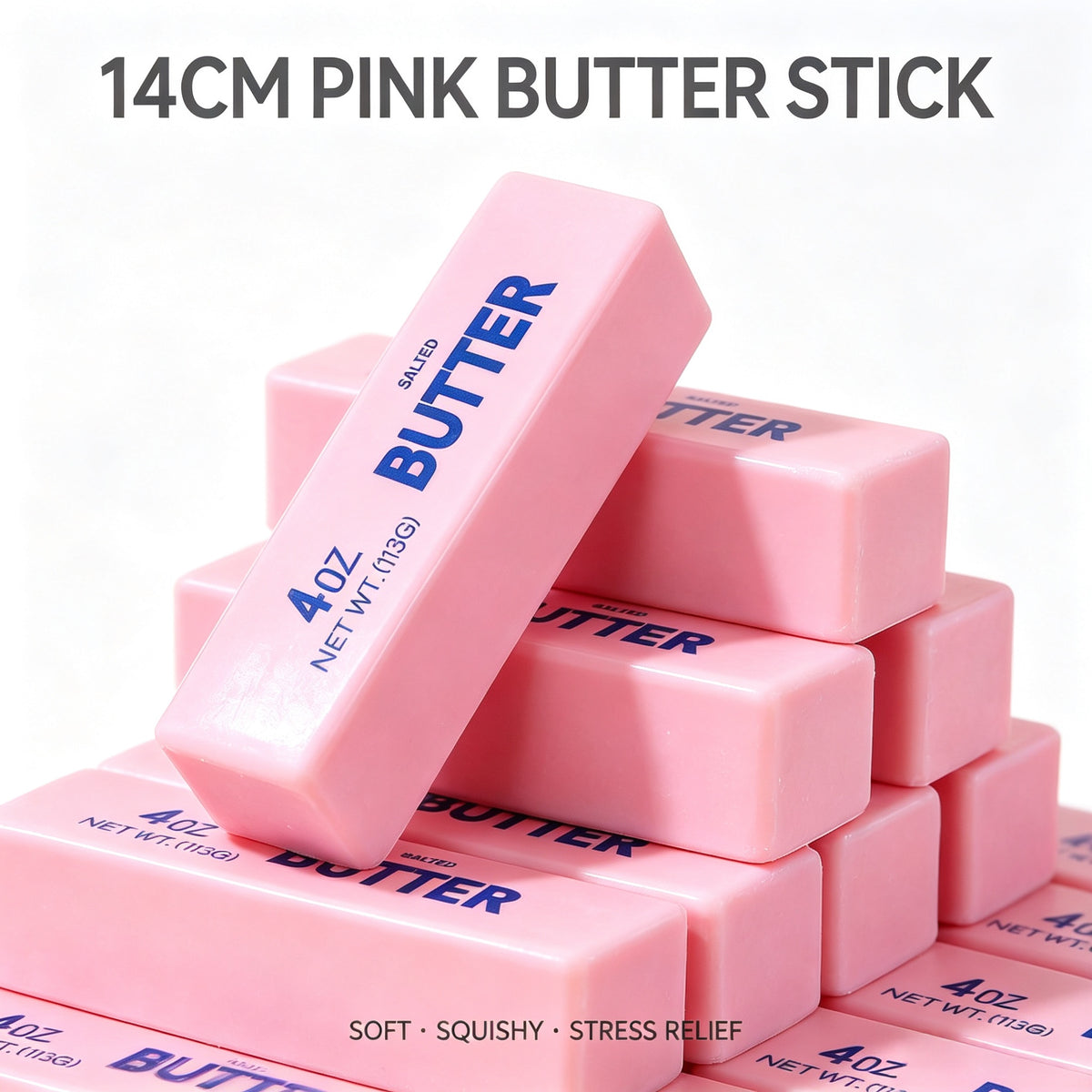 Mini Butter Stick Squishy Toy, Soft PU Foam Slow Rising Squeeze Fidget Toy, Realistic Butter Bar Stress Relief Vent Toy for Kids Adults Desk Decor Gag Gift