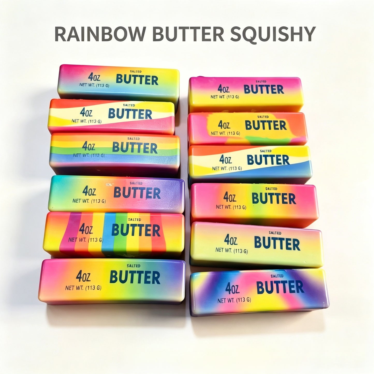 Mini Butter Stick Squishy Toy, Soft PU Foam Slow Rising Squeeze Fidget Toy, Realistic Butter Bar Stress Relief Vent Toy for Kids Adults Desk Decor Gag Gift