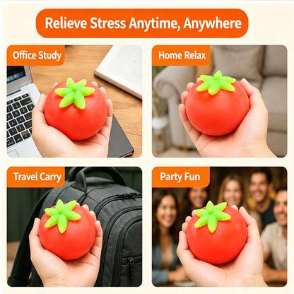Tomato Crunch Squeeze Ball Fidget Toy, Building‑Block Filled Stress Relief Hand Exercise Squishy Toy