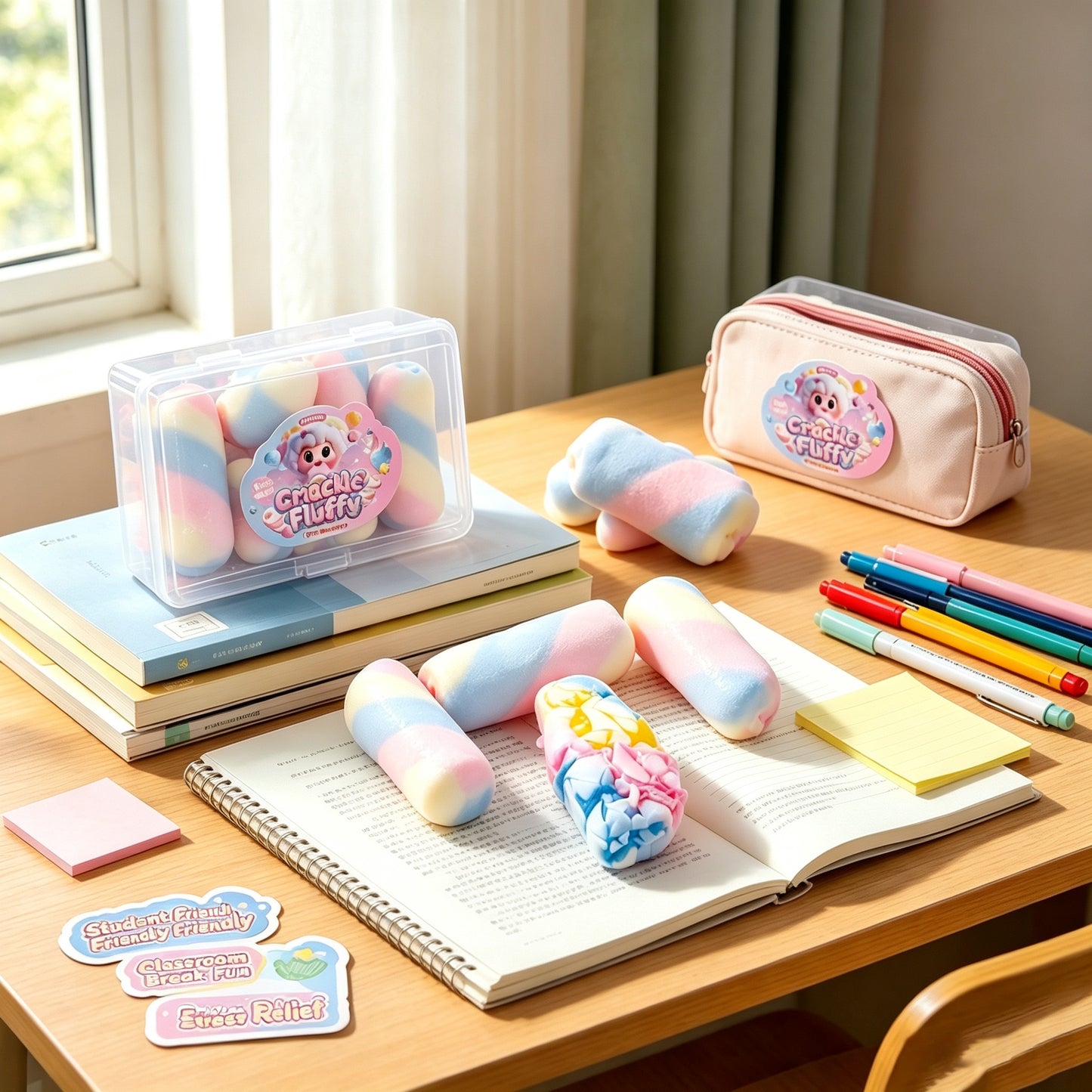 Crispy Crunch Squishy Set | Donut, Cake Pop, Rainbow Candy, Chocolate &amp; Kitty Paw Crackle Squeeze Toy