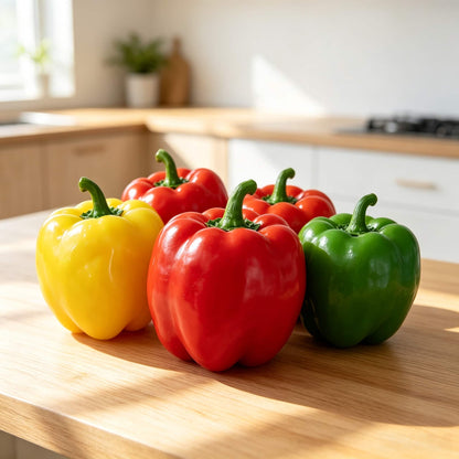 Crunch Bell Pepper Squishy Fidget Toy, Colorful Sweet Pepper Sensory Stress Relief Toy, Red Yellow Green 3‑Colors Available