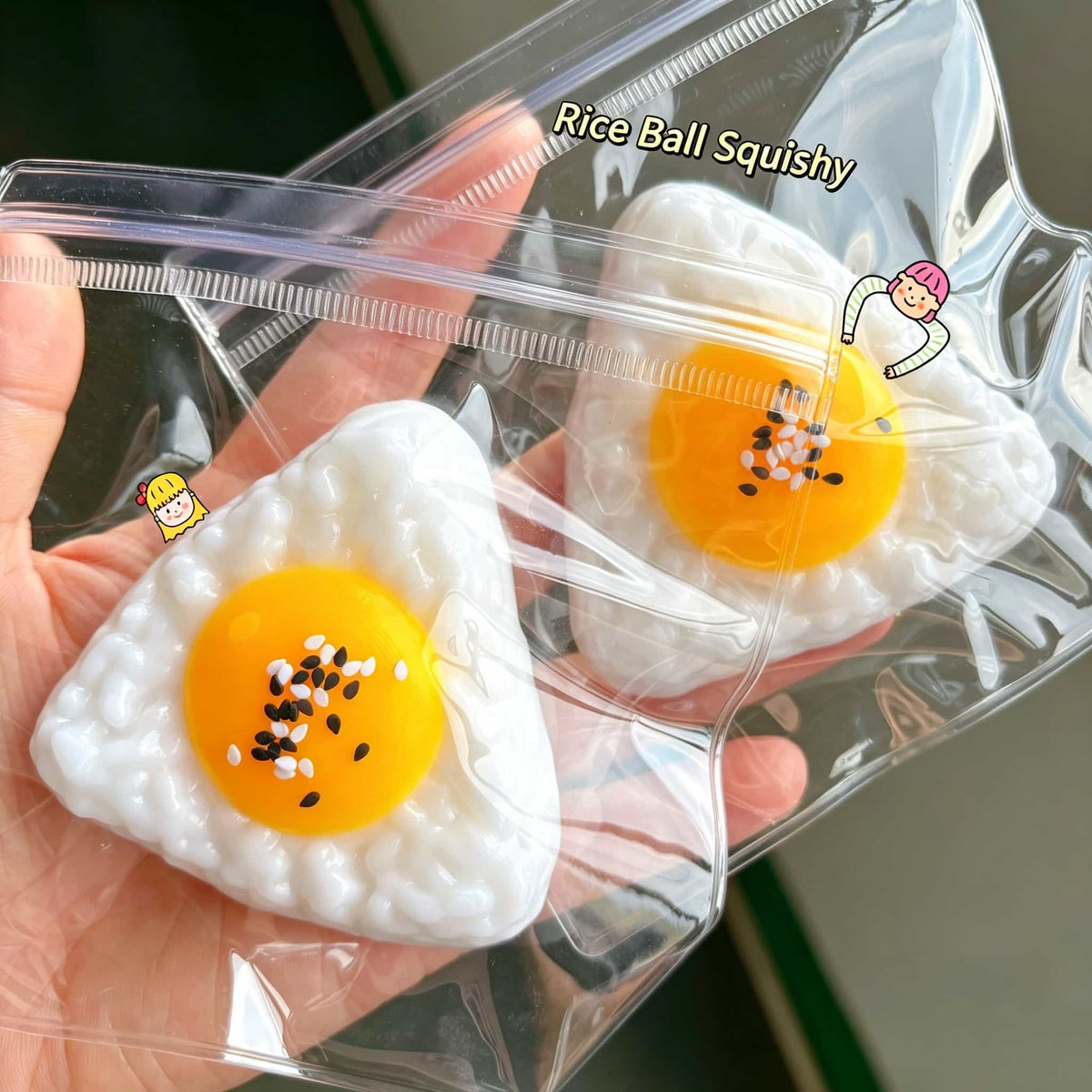 Rice Ball Squishy Mochi Squeeze Toy Stress Relief Fidget Toy for Kids Adults