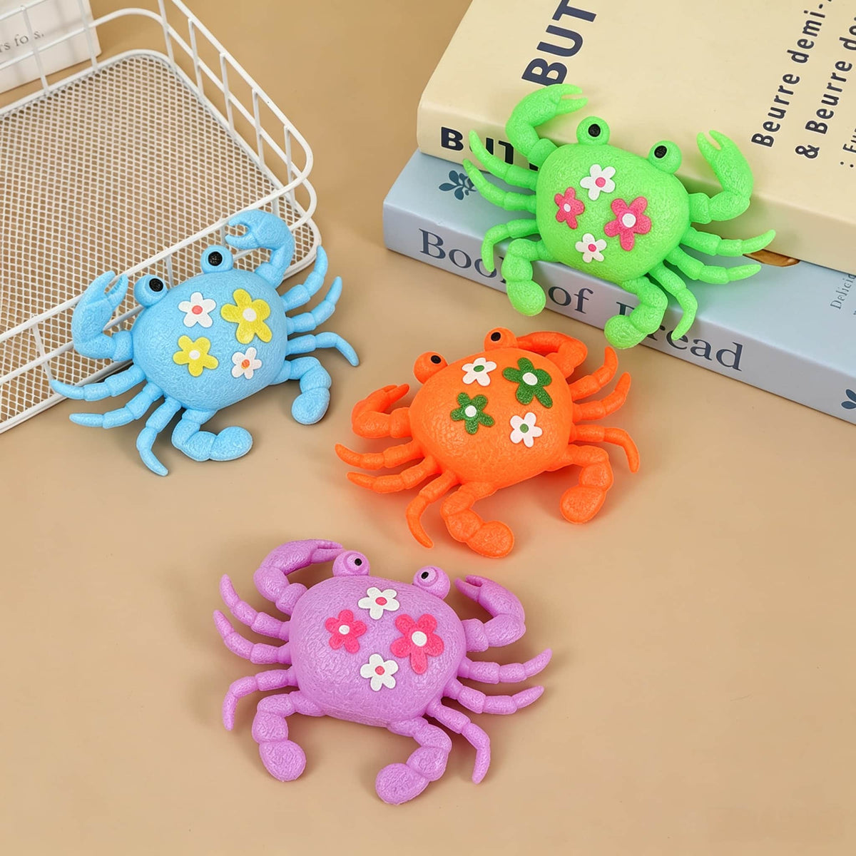 Crab Squishy Toy, Soft Maltose & Flour Filling Stress Relief Squeeze Toy, Cute Animal Fidget Sensory Toy for Kids Adults