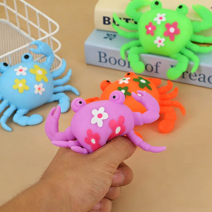 Crab Squishy Toy, Soft Maltose & Flour Filling Stress Relief Squeeze Toy, Cute Animal Fidget Sensory Toy for Kids Adults