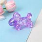 Cute Glitter Balloon Dog Maltose Squishy Toy, Transparent TPR Slow Rising Squeeze Fidget Toy for Kids Adults Stress Relief Party Favors