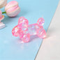 Cute Glitter Balloon Dog Maltose Squishy Toy, Transparent TPR Slow Rising Squeeze Fidget Toy for Kids Adults Stress Relief Party Favors