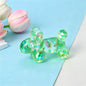Cute Glitter Balloon Dog Maltose Squishy Toy, Transparent TPR Slow Rising Squeeze Fidget Toy for Kids Adults Stress Relief Party Favors
