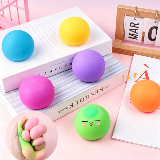 Color‑Changing Flour Stress Ball, 6cm TPR Squishy Dough Fidget Squeeze Toy for Stress Relief