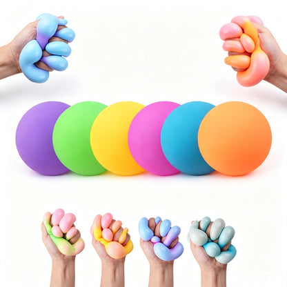 Color‑Changing Flour Stress Ball, 6cm TPR Squishy Dough Fidget Squeeze Toy for Stress Relief