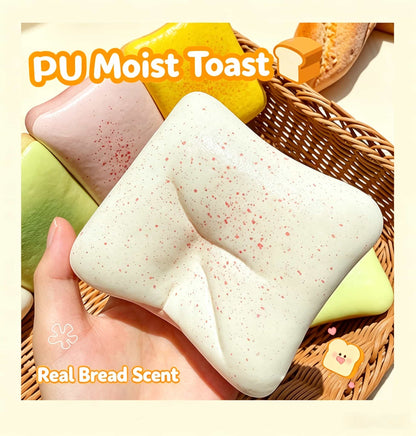 Wet Soft Toast Squishy, PU Slow Rising Squeeze Toy, Realistic Bread Scent Stress Relief Fidget Toy for Kids Adults