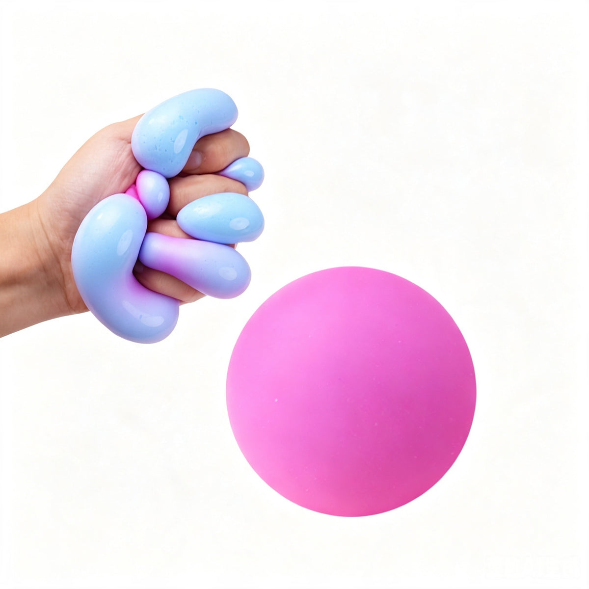 Color‑Changing Flour Stress Ball, 6cm TPR Squishy Dough Fidget Squeeze Toy for Stress Relief