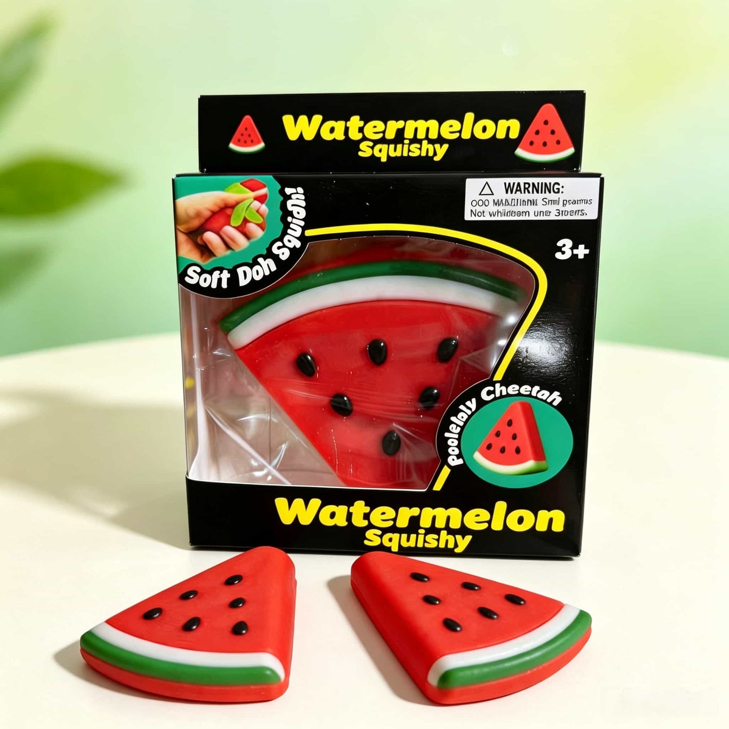 Watermelon Slice TPR Squeeze Toy, Soft Malleable Squidgy Stress Relief Fidget Toy for Kids Adults