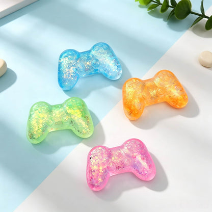 Glitter Game Controller Maltose Squishy Toy, TPR Slow Rising Stress Relief Squeeze Fidget Toy