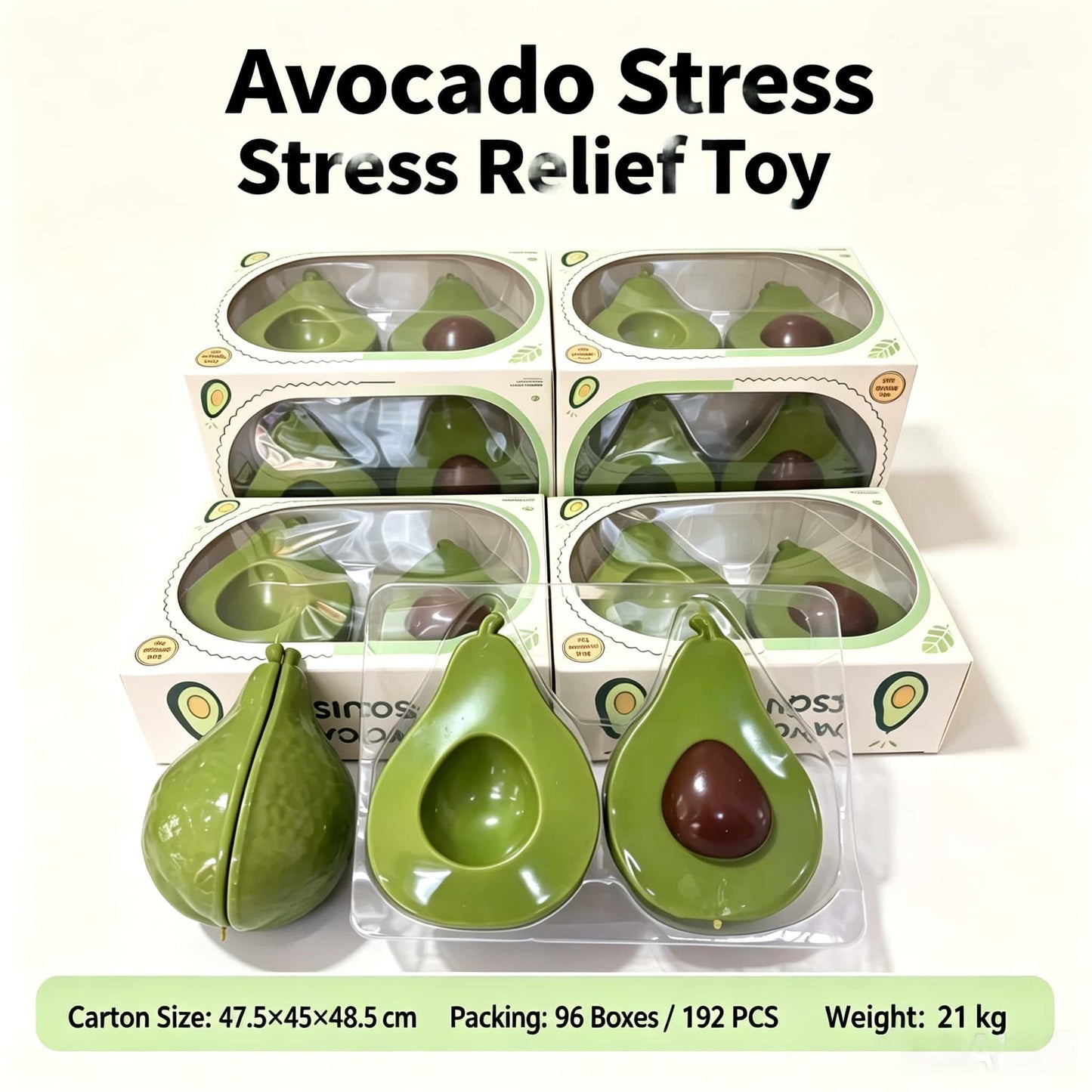 Crunch Avocado Stress Relief Toy, Soft Squishy Fidget Toy for Kids & Adults
