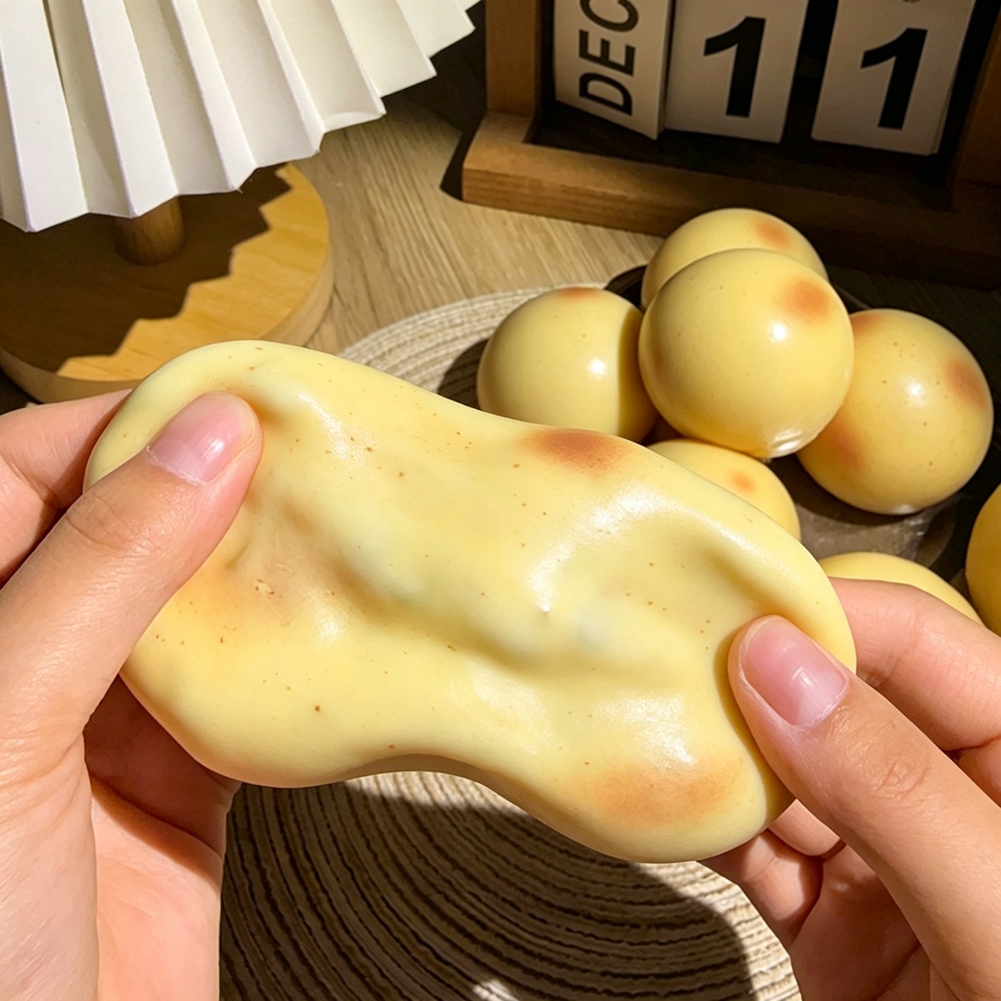 Crunch Roasted Potato Squishy, Loud Crunch ASMR Fidget Squeeze Stress Relief Toy