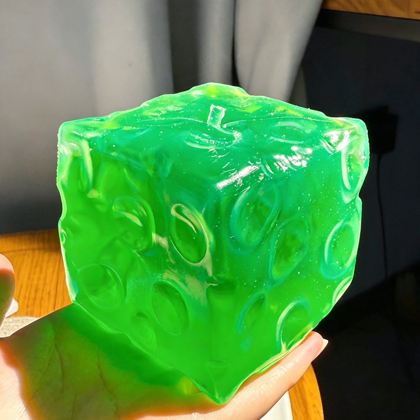 Vaseline  Clear Cheese Squishy Jelly Fidget Toy, Non‑Rebound Re‑Moldable Coconut Oil Stress Squeeze Toy for Kids Adults