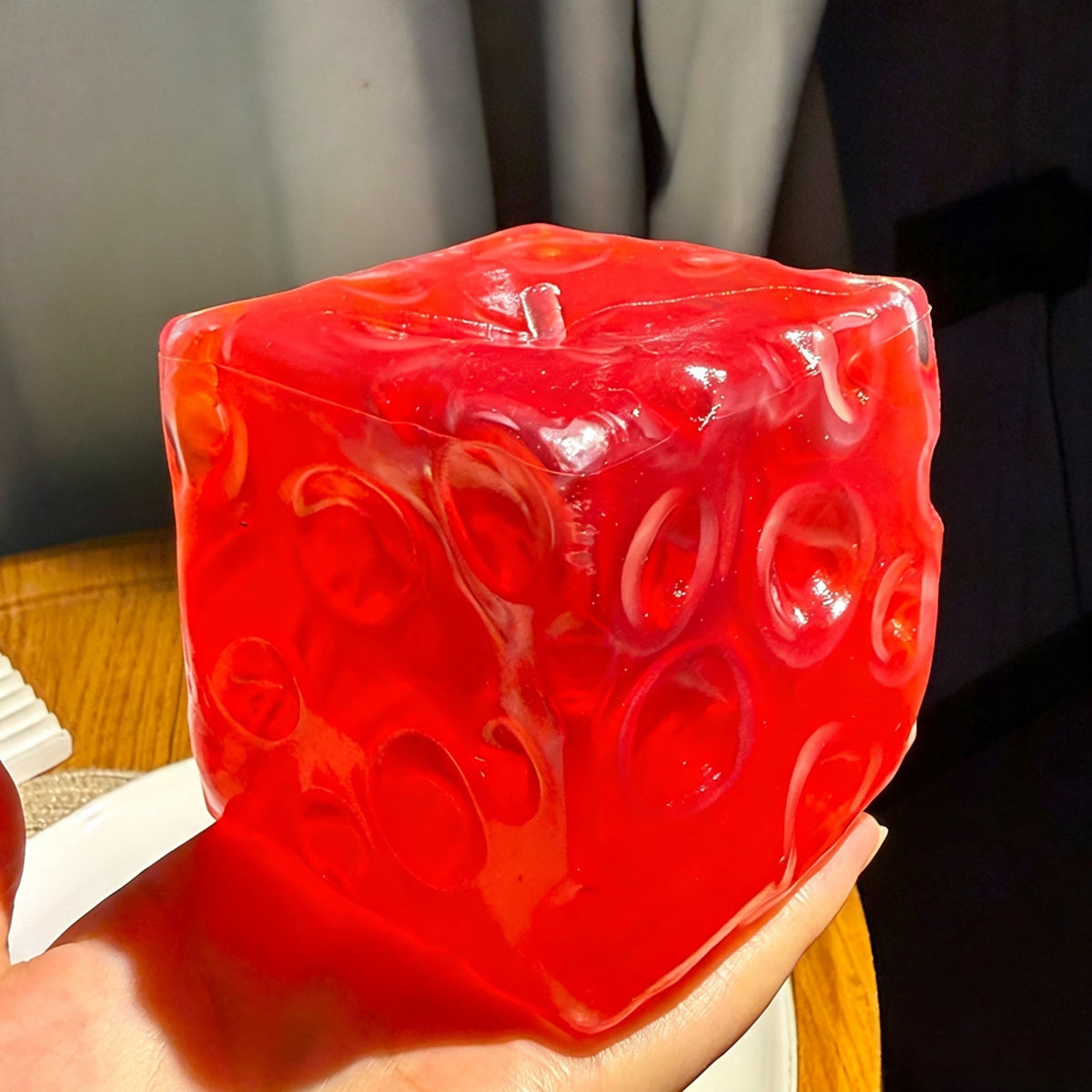 Vaseline  Clear Cheese Squishy Jelly Fidget Toy, Non‑Rebound Re‑Moldable Coconut Oil Stress Squeeze Toy for Kids Adults