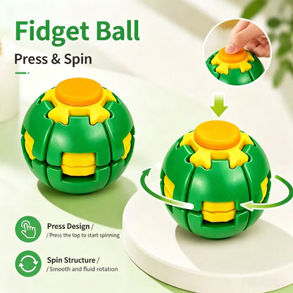 3D Press Rotate Fidget Ball Portable Hand Spinner Sensory Stress Relief Toy for Kids Adults Office Anxiety Relief
