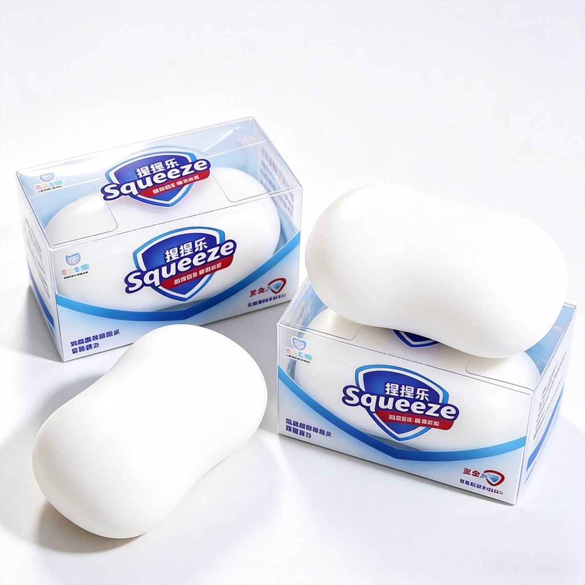 Flour‑Filled Soap‑Shaped Squishy Fidget Toy, Squeeze Stress Relief Toy for Kids and Adults