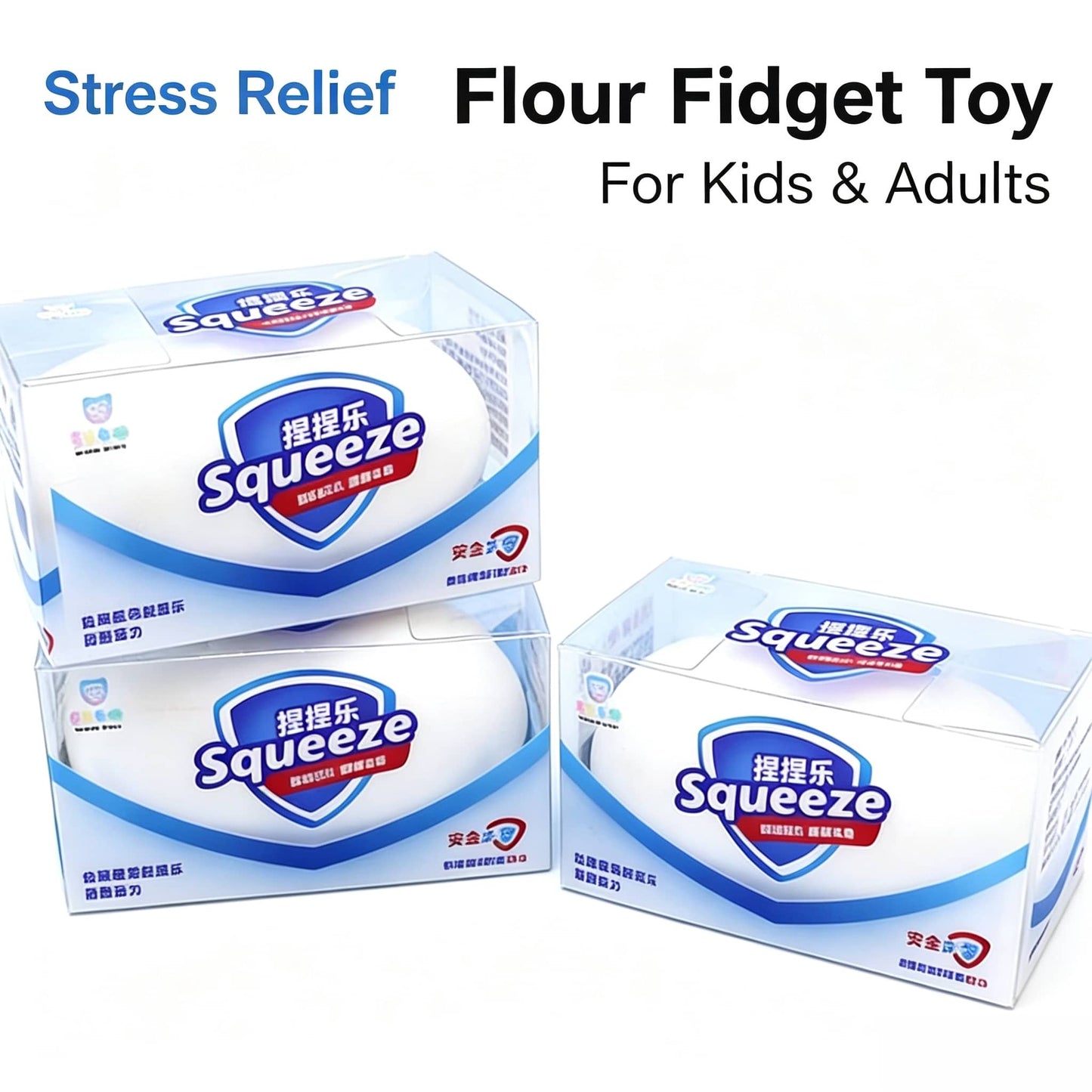 Flour‑Filled Soap‑Shaped Squishy Fidget Toy, Squeeze Stress Relief Toy for Kids and Adults