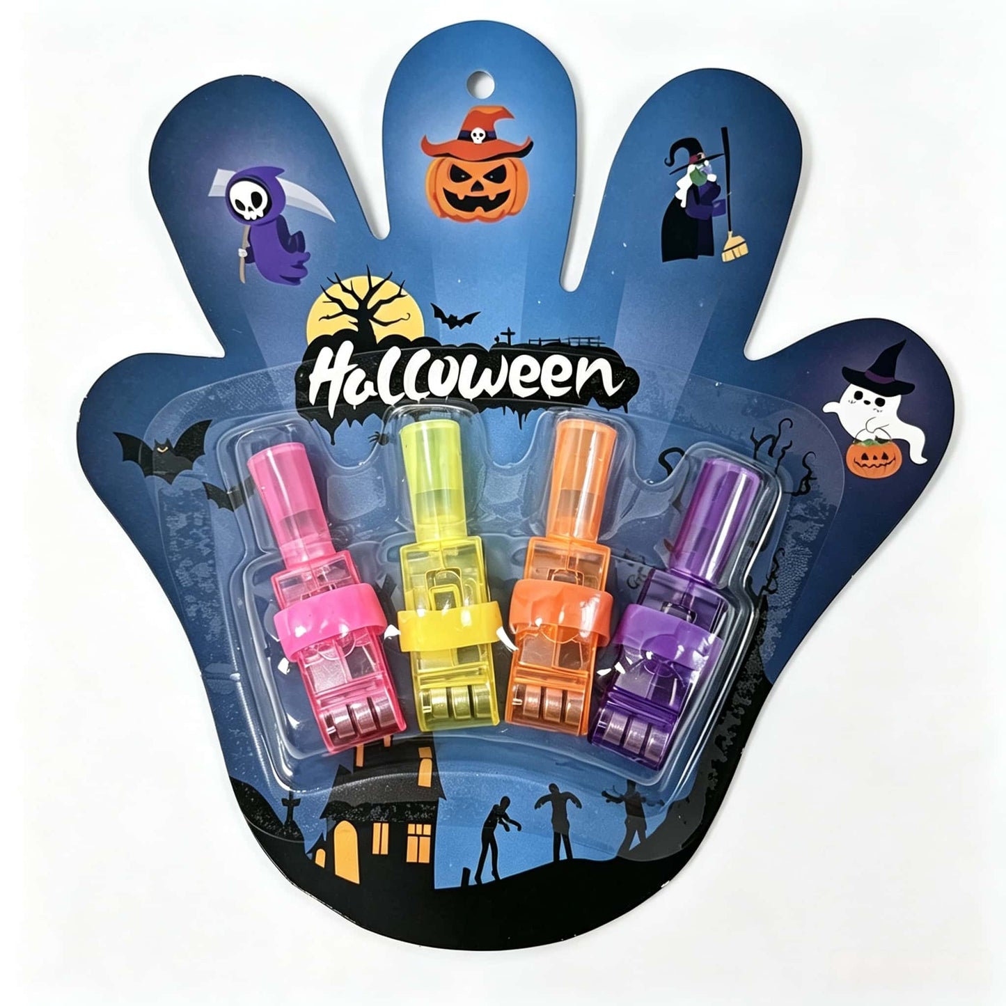 4 Pack Halloween Projection Finger Lights, LED Light Up Finger Projector Toys for Kids Trick or Treat Goodie Bag Fillers Party Favors