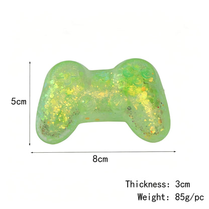 Glitter Game Controller Maltose Squishy Toy, TPR Slow Rising Stress Relief Squeeze Fidget Toy