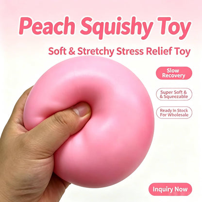 Jumbo Peach Squishy Toy, Super Soft TPR Flour‑Filled Dough‑Like Fidget Toy, Stress‑Relief Squeeze Toy for Kids & Adults