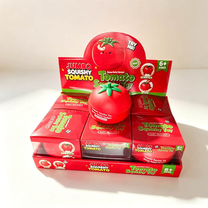 Jumbo Tomato Squishy Toy, TPR Flour Filled Squeeze Stress Relief Fidget Toy, Soft Stretch Squish Ball for Kids Adults