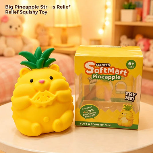 Soft TPR Flour Filled Pineapple Bear Squishy Toy, Scented Stress Relief Squeeze Fidget Toy for Kids Adults