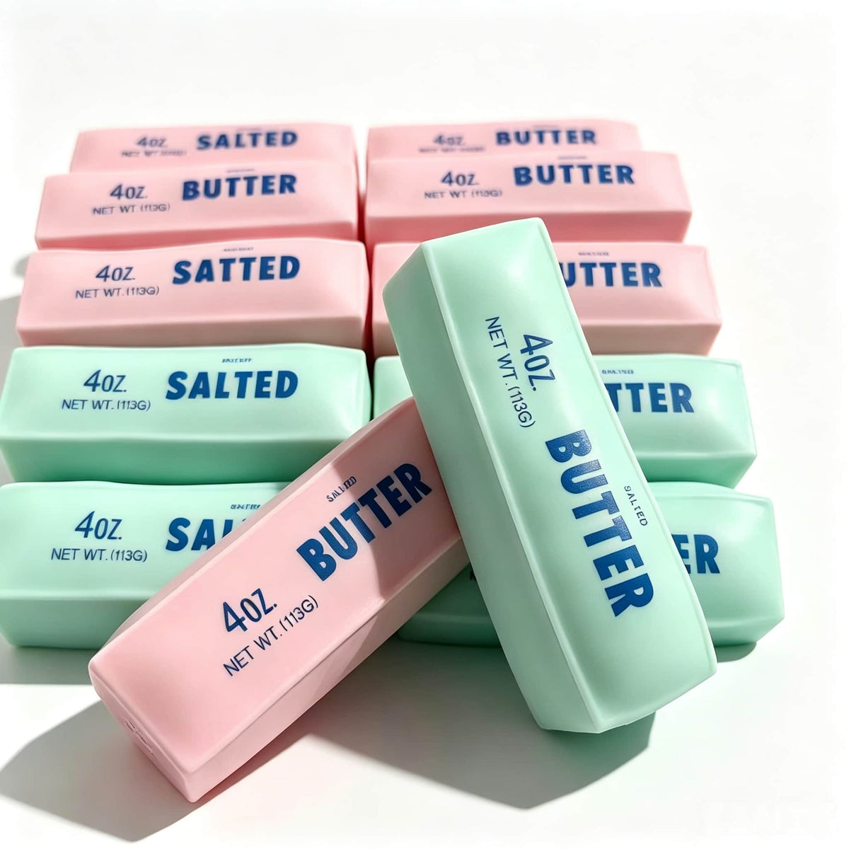 Crunch Butter Squishy Toy, NEW Black Color! 4OZ Simulation Butter Bar Crunchy Squeeze Fidget Sensory Toy, Black / Pink / Mint Blue