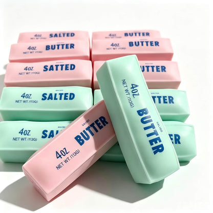 Crunch Butter Squishy Toy, NEW Black Color! 4OZ Simulation Butter Bar Crunchy Squeeze Fidget Sensory Toy, Black / Pink / Mint Blue
