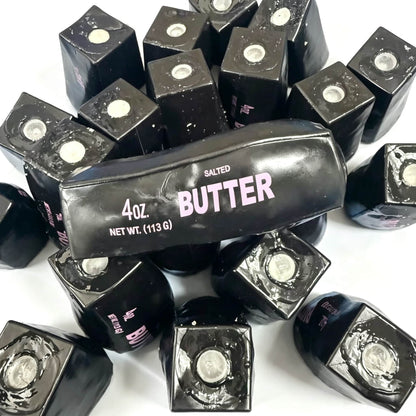 Crunch Butter Squishy Toy, NEW Black Color! 4OZ Simulation Butter Bar Crunchy Squeeze Fidget Sensory Toy, Black / Pink / Mint Blue