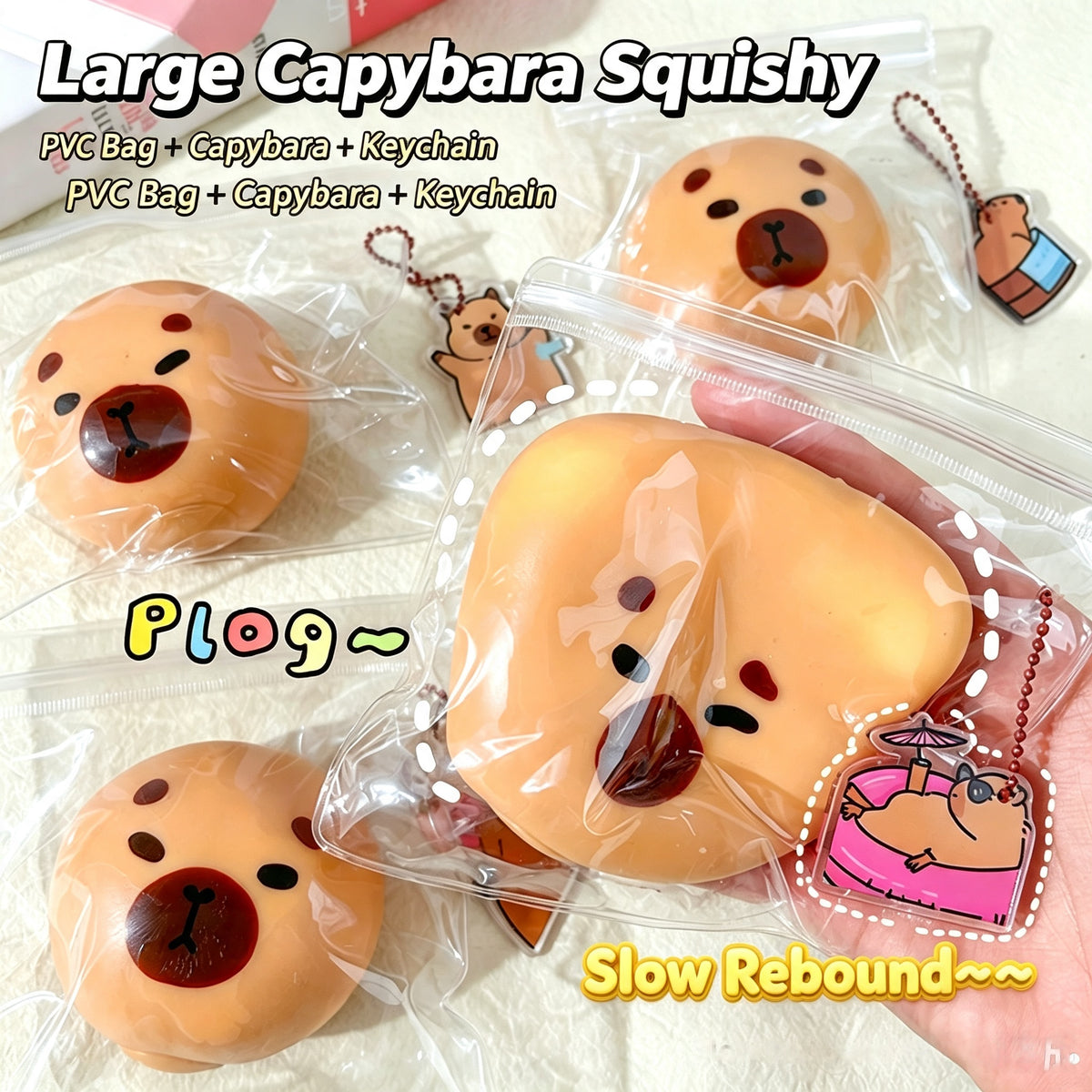 Large Capybara Squishy Toy, Soft Slow Rebound Fidget Stress Relief Squeeze Toy