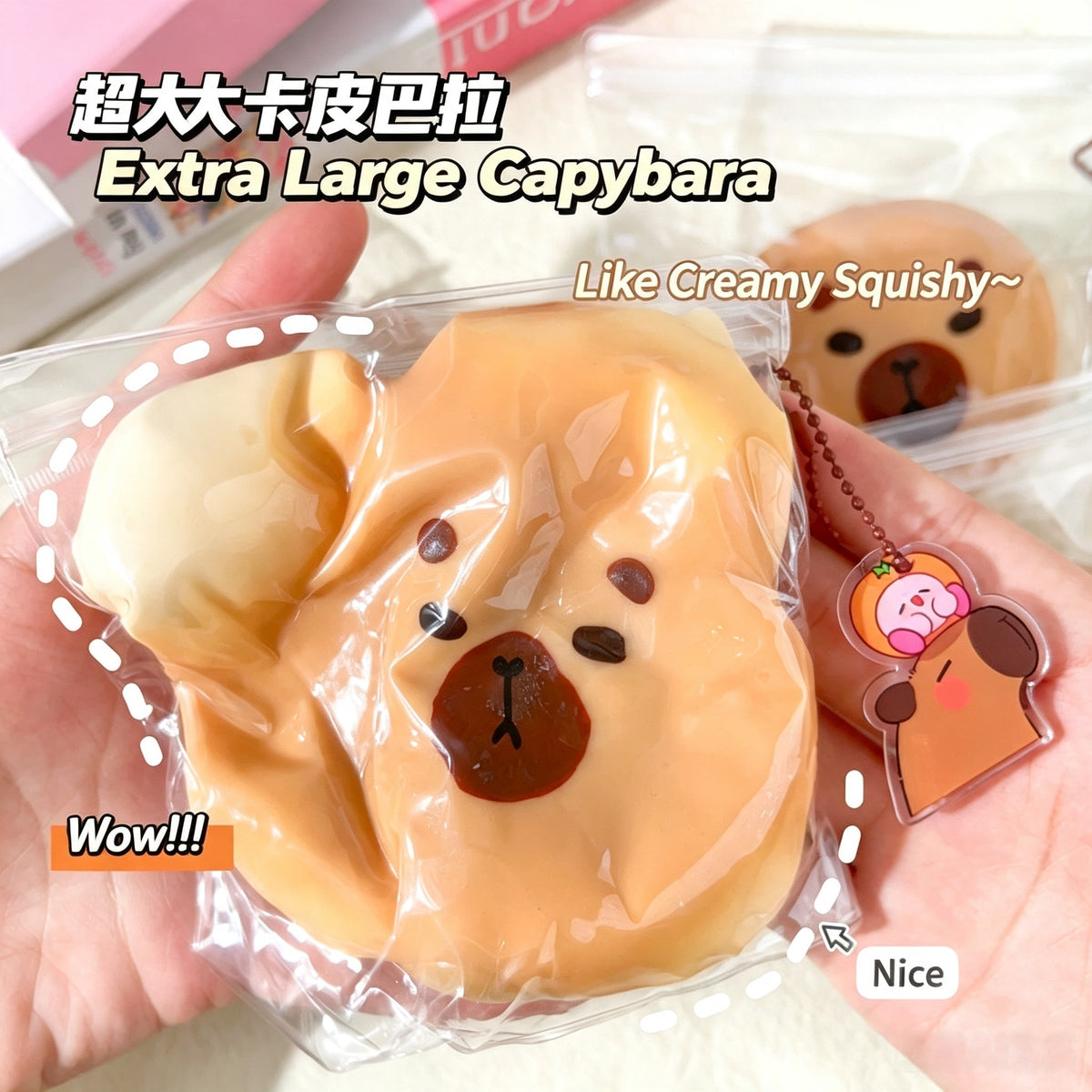 Large Capybara Squishy Toy, Soft Slow Rebound Fidget Stress Relief Squeeze Toy