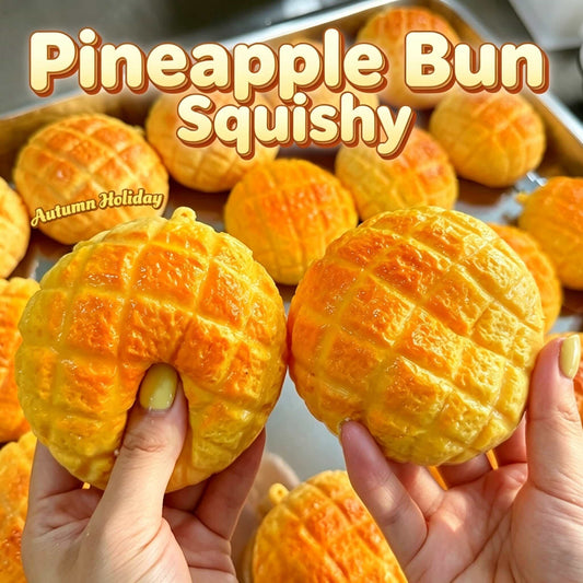 Crunch Pineapple Bun Squishy Toy, Realistic Hong Kong Style Bread Stress Relief Squeeze Fidget Toy for Collection & Gift