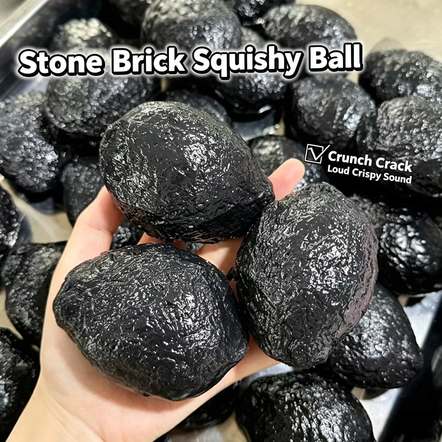 Stone Brick Squishy Ball | Crunch Sound Moldable Fidget Stress Toy