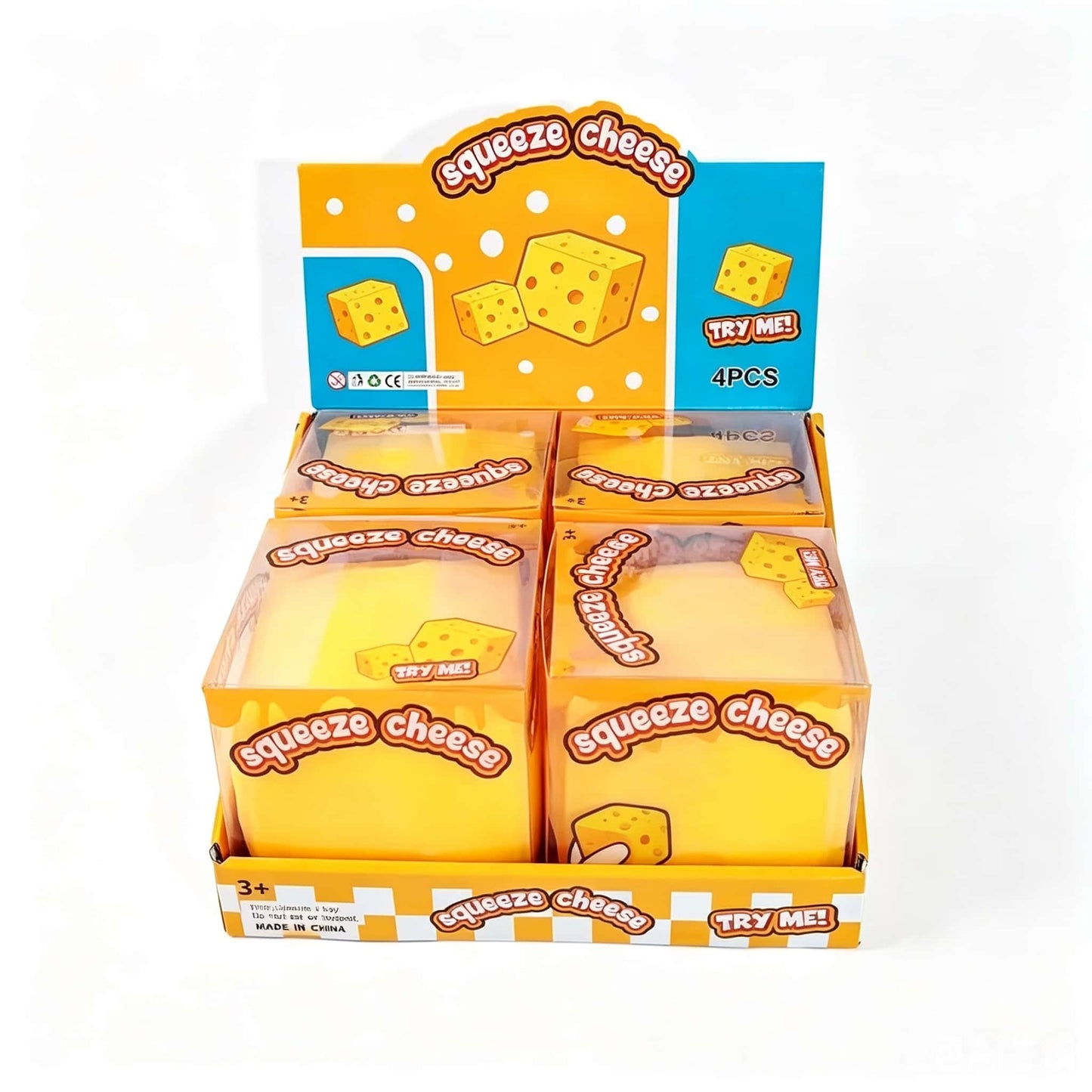 Jumbo Cheese TPR Squishy Toy – Soft Flour Filled Squeeze Stress Reliever