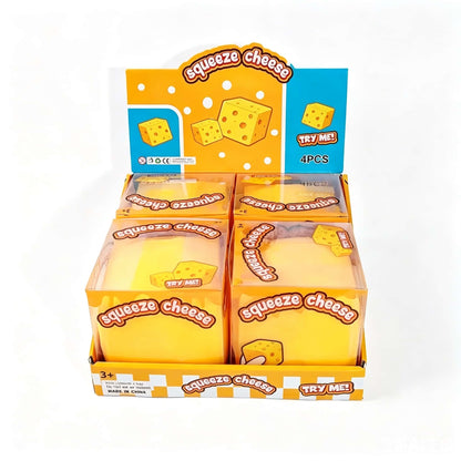 Jumbo Cheese TPR Squishy Toy – Soft Flour Filled Squeeze Stress Reliever