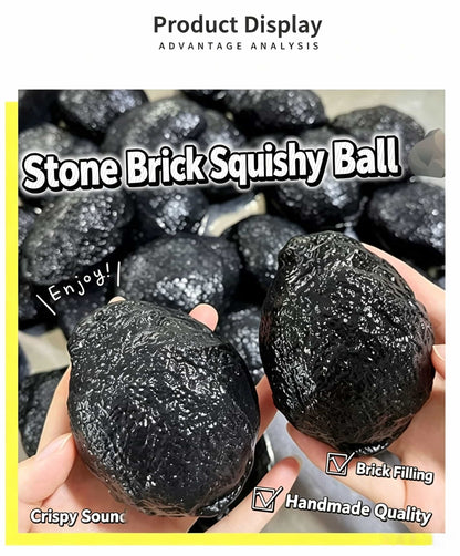 Stone Brick Squishy Ball | Crunch Sound Moldable Fidget Stress Toy