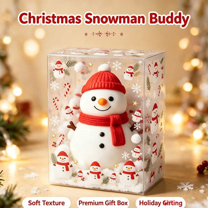 Christmas Snowman TPR Flour Squishy Fidget Toy, Cute Squeeze Stress Relief Toy with Clear Gift Box for Christmas Holiday Gift