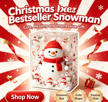 Christmas Snowman TPR Flour Squishy Fidget Toy, Cute Squeeze Stress Relief Toy with Clear Gift Box for Christmas Holiday Gift