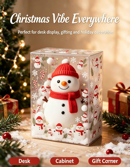 Christmas Snowman TPR Flour Squishy Fidget Toy, Cute Squeeze Stress Relief Toy with Clear Gift Box for Christmas Holiday Gift