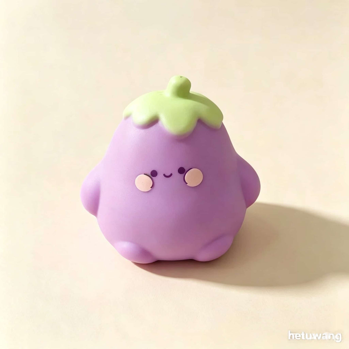 Cute Eggplant Squishy Toy, 17cm TPR Flour Fidget Squishy, Soft Slow Rising Stress Relief Squeeze Toy for Kids Adults, Cute Kawaii Eggplant Sensory Decompression Gift