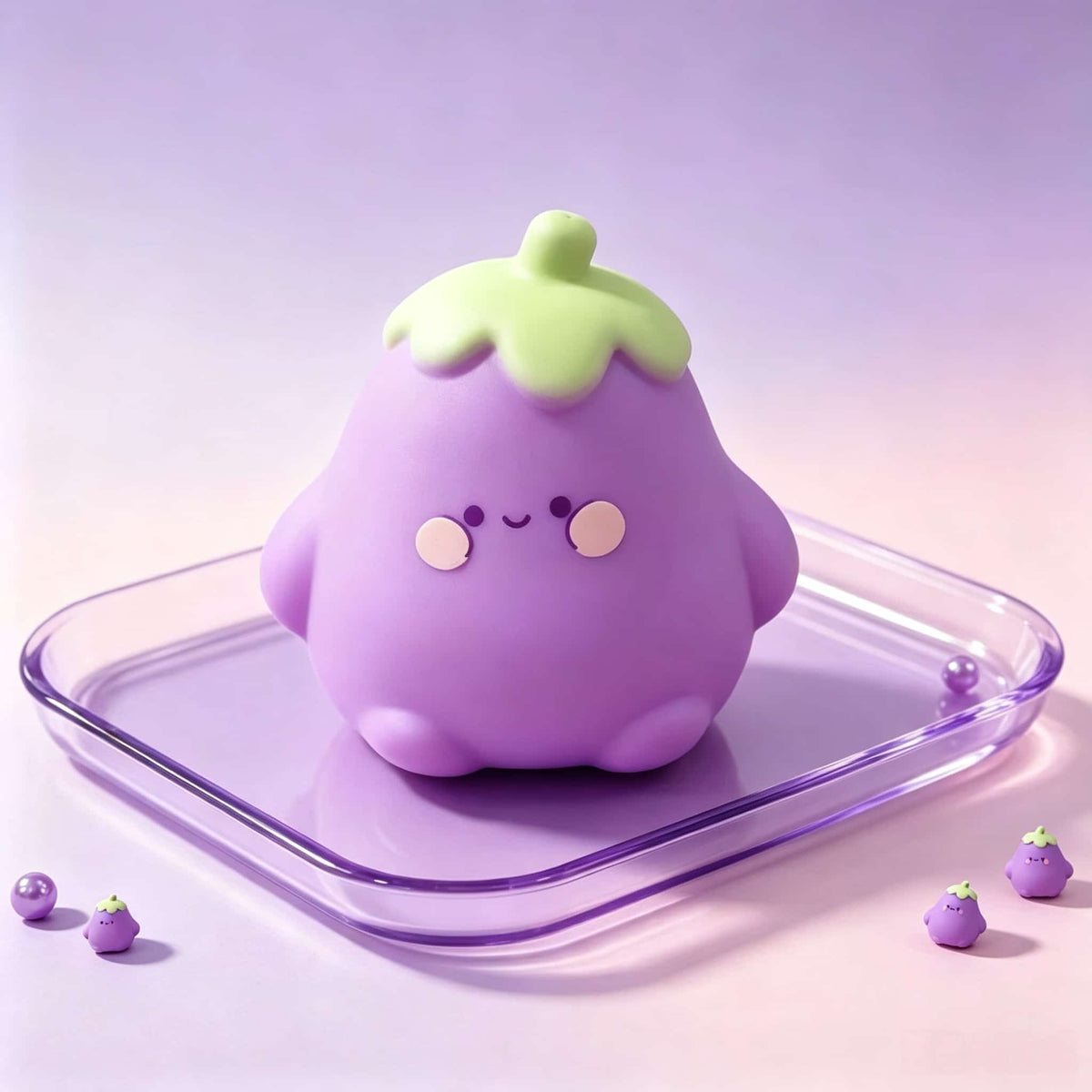 Cute Eggplant Squishy Toy, 17cm TPR Flour Fidget Squishy, Soft Slow Rising Stress Relief Squeeze Toy for Kids Adults, Cute Kawaii Eggplant Sensory Decompression Gift